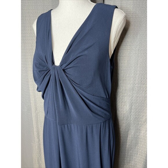 Vera Wang Dress Maxi Bridesmaid Ball Sleeveless Dress Gown Navy Blue Size 12 - Picture 4 of 11